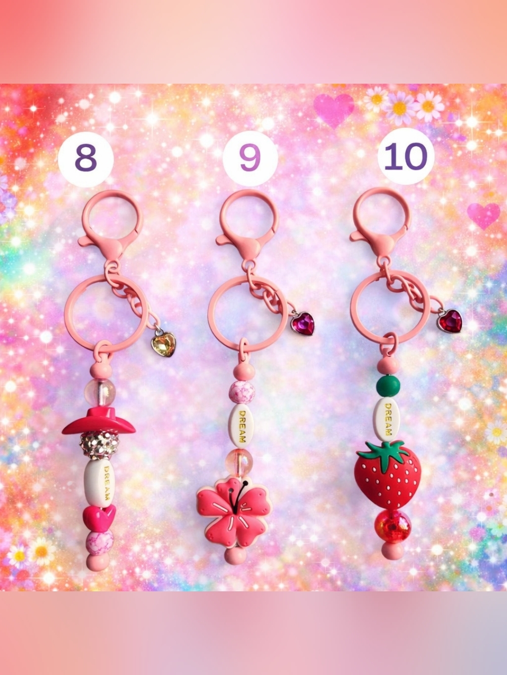 Handcrafted Bag Charm Keychains ✨ Colorful Beaded Charms | Choose Your Style - Picture 4 of 5